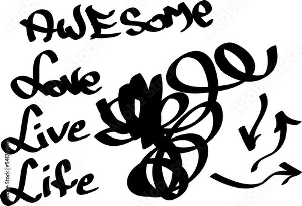 Obraz Modern graffiti tags on a white background. Vector art.