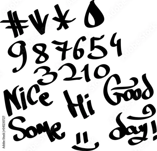 Obraz Modern graffiti tags on a white background. Vector art.