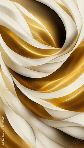 Obraz Abstract elegant White Gold Swirl