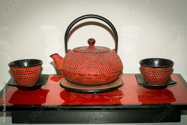 Fototapeta teapot and cups