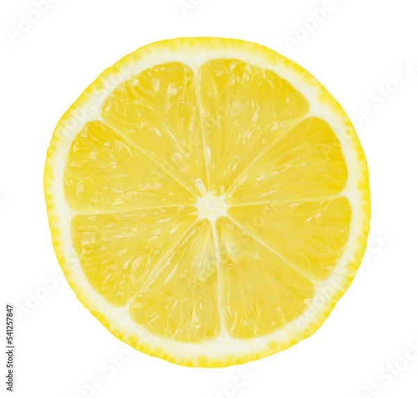 Fototapeta slice of fresh half lemon isolated on white background with PNG.