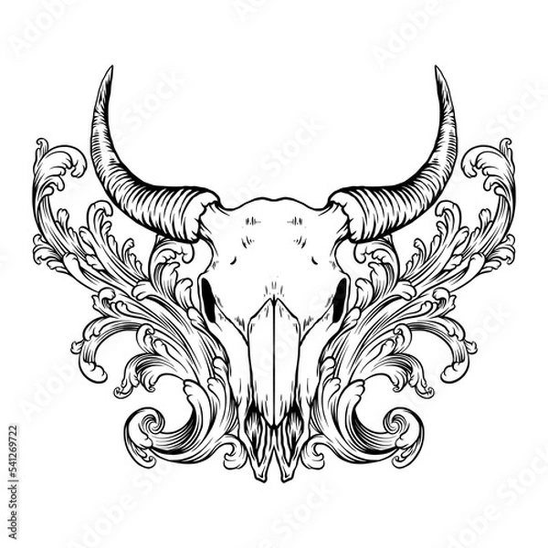 Obraz skull of a bull with ornament