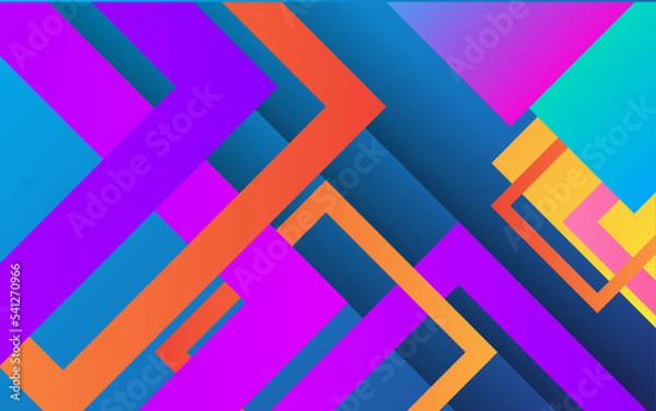 Obraz Abstract colorful geometric with gradient blue background