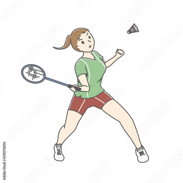 Fototapeta バドミントンをする女性
