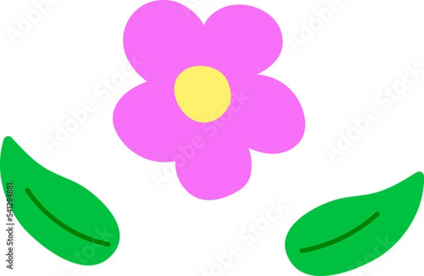 Obraz Pink flower with leaves