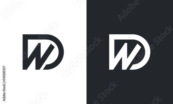 Obraz WD, DW initial letters monogram logo icon