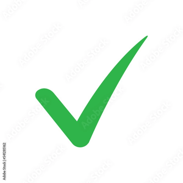 Fototapeta Green check mark icon. Tick symbol in green color, vector illustration. Vector illustration