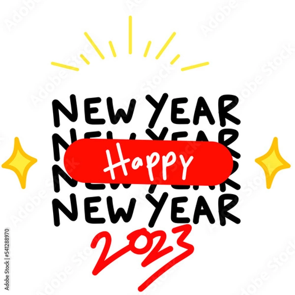 Fototapeta Happy New Year 2023, 2023 Poster, New Year Design, New year background, Pop art 2023
