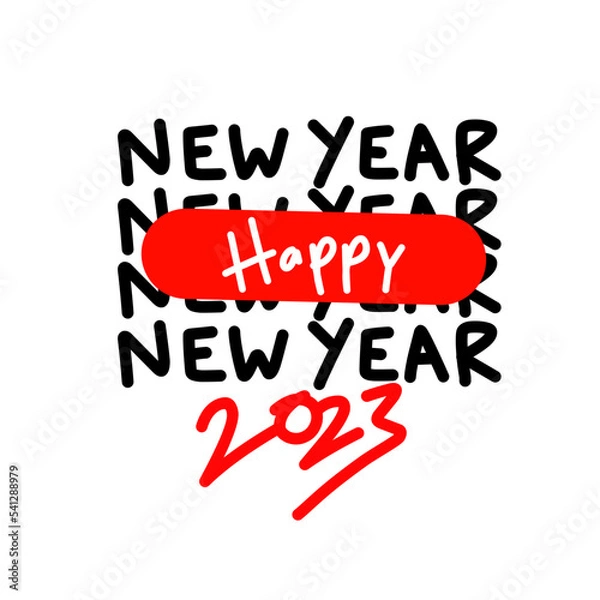 Fototapeta Happy New Year 2023, 2023 Poster, New Year Design, New year background, Pop art 2023