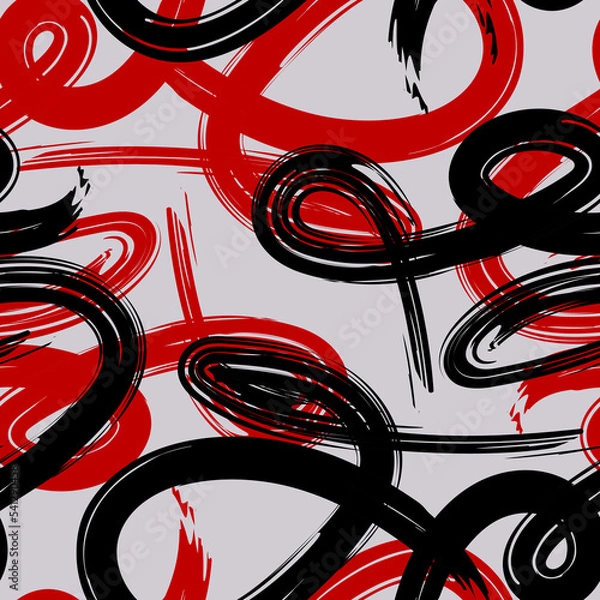 Obraz Seamless abstract pattern in black and red colors