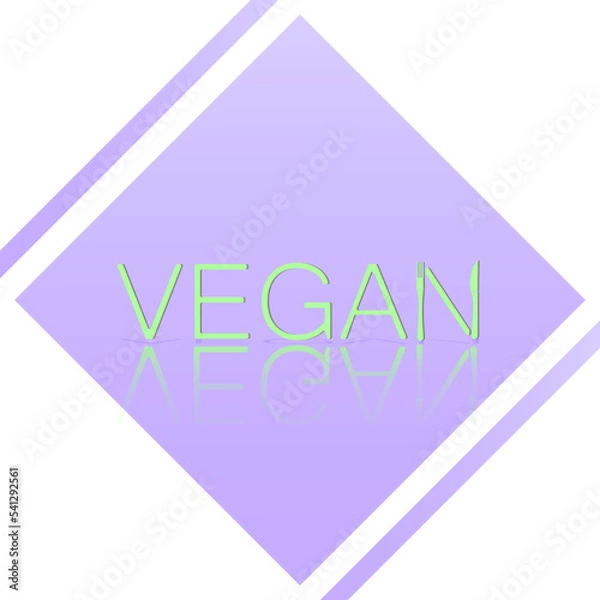 Obraz Vegan elite logo design, green inscription in purple shape. Organic, bio, eco symbol. No meat, lactose free, healthy, fresh and nonviolent food. Vector illustration for stickers, labels and logos
