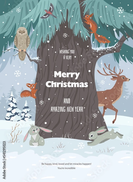 Obraz tree and animals