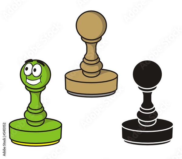 Fototapeta Round rubber stamp in three styles