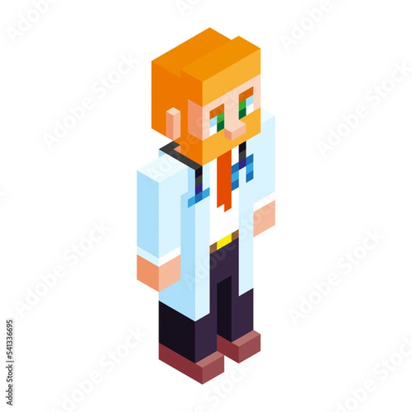 Obraz Isolated medical minecraft vector illustration