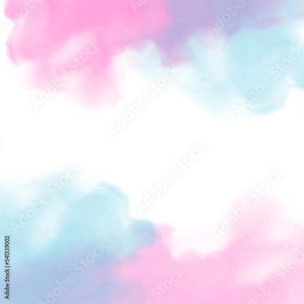 Obraz pink blue and purple watercolor smoke overlay effect, transparent edge detail or decoration for beautiful liquid paint effect 