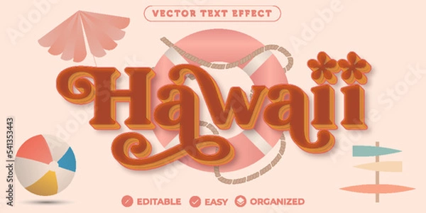 Fototapeta Hawaii Text Effect,Fully Editable Font Text Effect