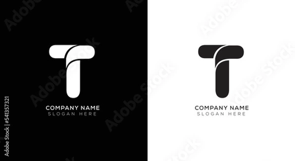 Obraz Gradient abstract letter T logo design