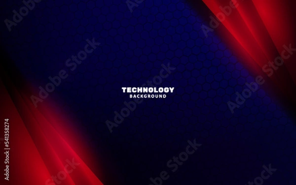 Fototapeta Futuristic blue and red color background