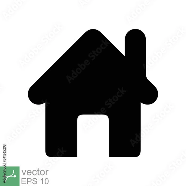 Fototapeta Minimal home icon. Simple solid style. Web homepage, website, house, internet, app, UI design, home page button interface concept. Glyph vector illustration isolated on white background. EPS 10.