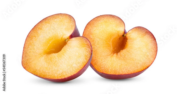 Fototapeta slice cherry plum isolated on transparent png