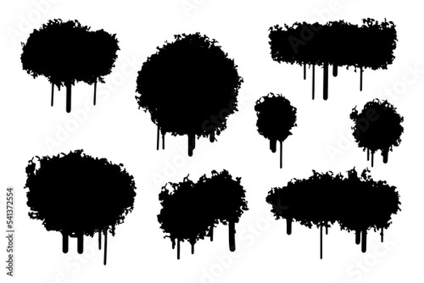 Fototapeta Black Distress Brush. Grunge Texture. flowing blood effect vector illustration.