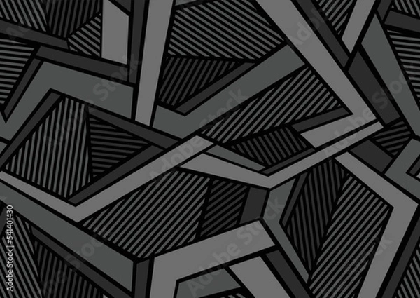 Fototapeta Abstract geometric seamless pattern with polygonal shapes. Modern digital sport camo texture ornament for fabric, fashion and vinyl wrap print. Vector background.
