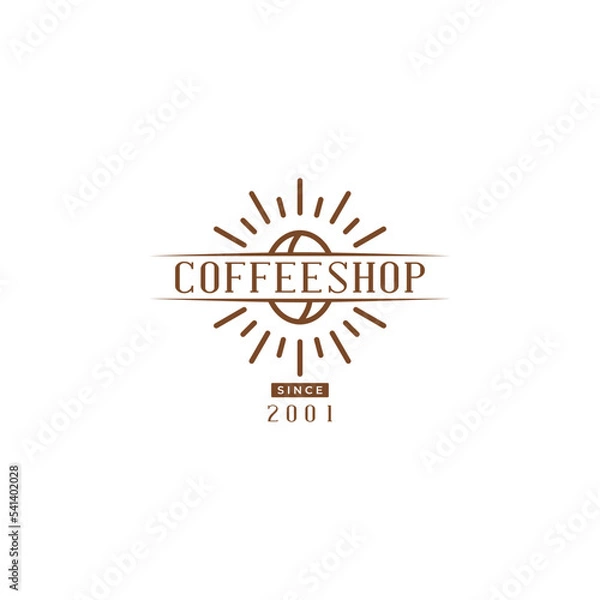 Obraz Coffee shop vintage logo design. Coffee bean hipster logo design. Vector format logo.