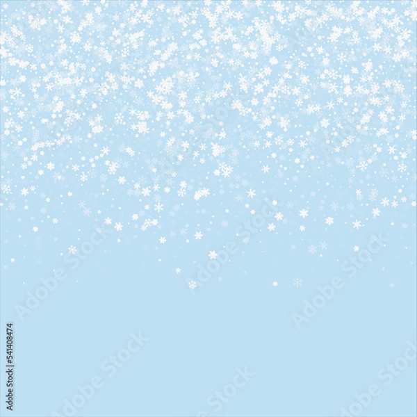 Fototapeta Falling snowflakes christmas background. Subtle