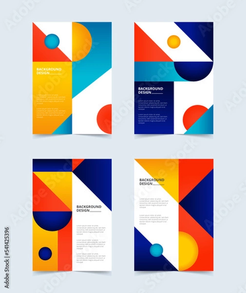 Fototapeta Geometric poster background template Free Vector