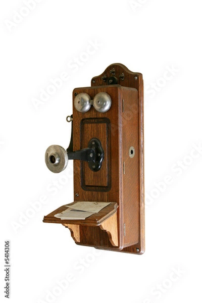 Obraz Antique telephone on white background