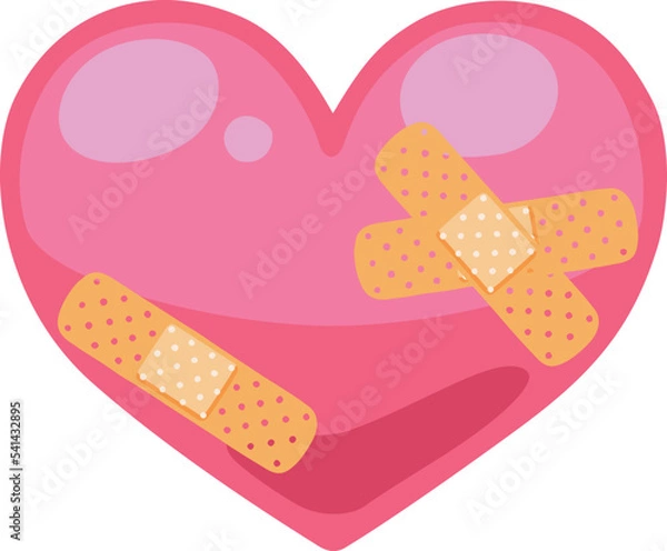 Fototapeta 絆創膏を貼ったハート