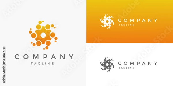 Obraz Gear Machine Engine Engineer Engineering Program Programming Software Developer Orange Color Logo Design Concept Vector Template for Brand Business Company