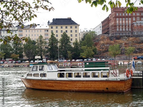 Obraz Small sightseeing ship waiting for customers, view