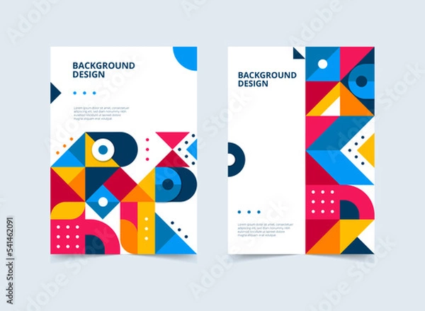 Obraz Geometric poster background template Free Vector 03