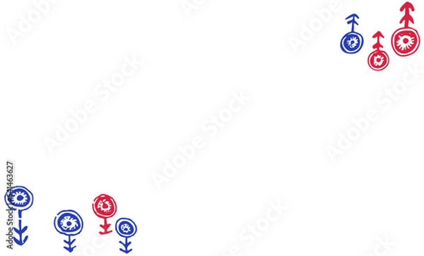 Obraz 青と赤の花