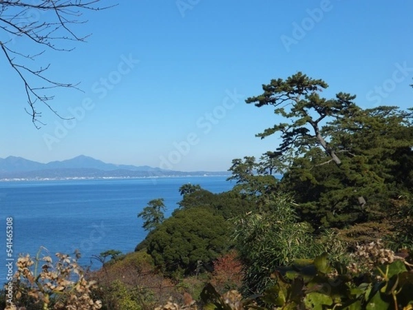 Obraz 半島の丘、海の風景