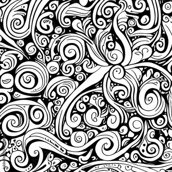 Obraz 2D floral pattern for illustration