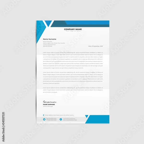 Obraz Modern simple letterhead vector template design