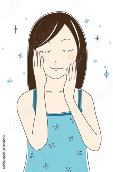 Fototapeta 肌の調子がいい女性