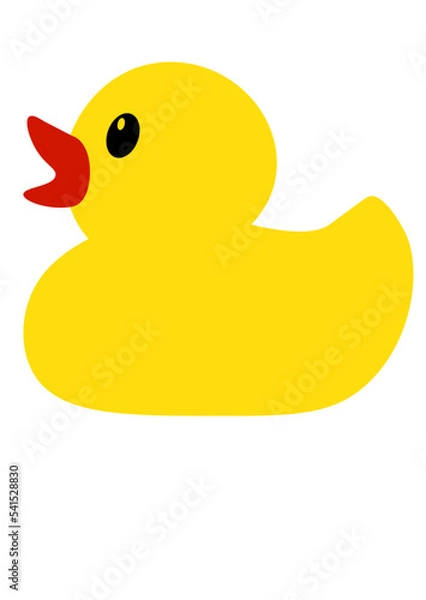 Fototapeta Yellow Rubber duck paisley pattern  Stock vector design. Isolated transparent background.	