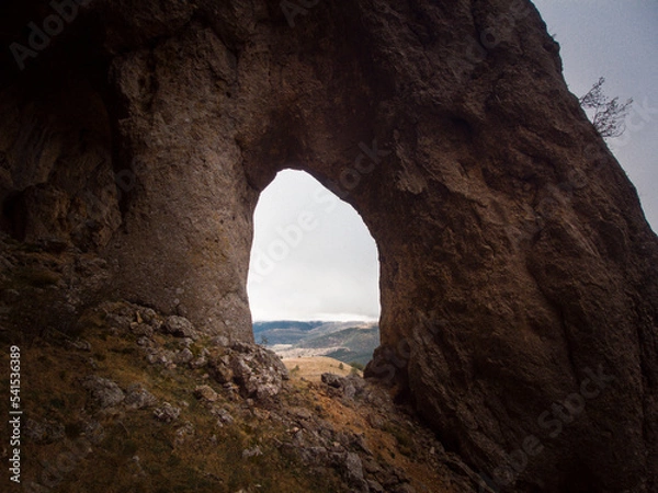 Fototapeta Photograph of the Cueva de los Pilares in the municipality of Añon del Moncayo, an incredible place next to the top of Moncayo, Aragon. Spain.
