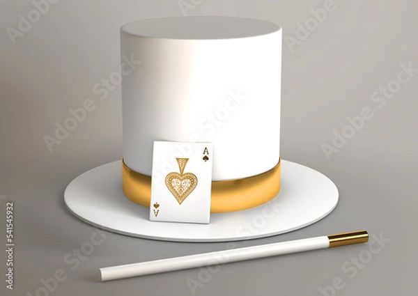 Obraz White hat and wand