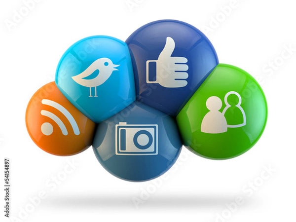 Obraz Social media cloud