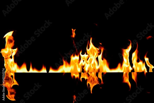 Obraz Burning flame on black background