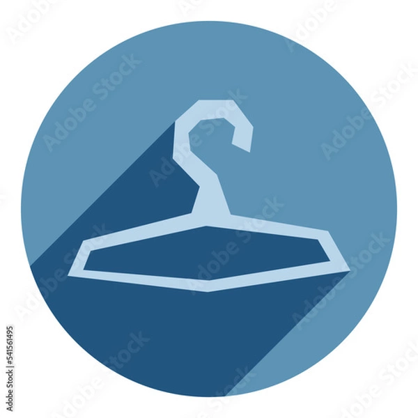 Obraz hanger flat icon. blue icon in flat style of abstract hangers. icon for a clothing store. web browser icon.