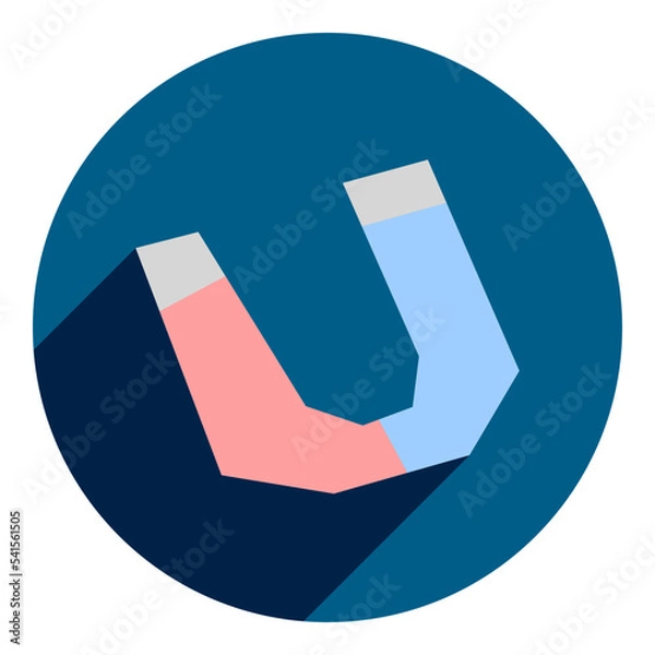 Obraz flat icon of multipolar magnet. blue icon in flat style of abstract magnet. icon for physics. web browser icon.