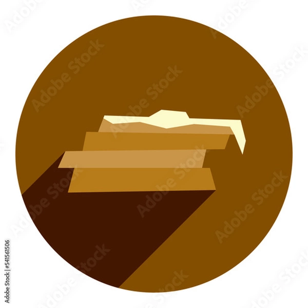 Fototapeta flat icon of pancakes with butter. brown icon in flat style of abstract pancake. bakery icon. web browser icon.