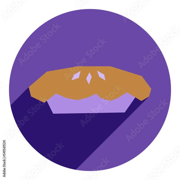 Obraz pie flat icon. purple icon in flat style of abstract pie. bakery icon. web browser icon.