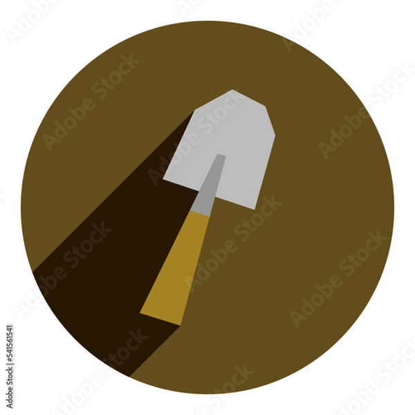 Obraz shovel flat icon. brown icon in flat style of shovel. icon for farmers. web browser icon.