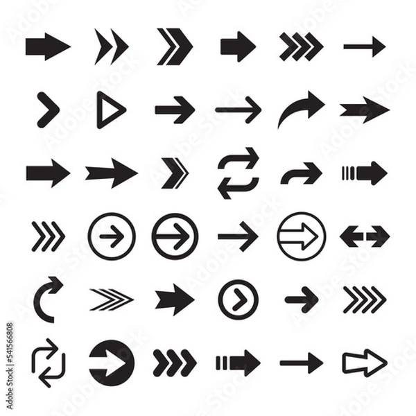 Obraz Arrow icons. Simple directional pictogram arrows.
